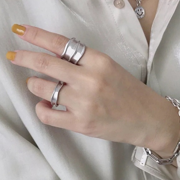 retro Brushed 925 Sterling Silver Band Ring - Picture 4 of 7